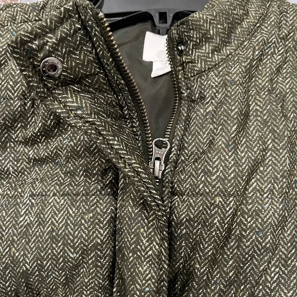 NWOT Women’s J. Jill Hunter Green Marled/Herringbone Puffer Vest (Medium) - Picture 4 of 6